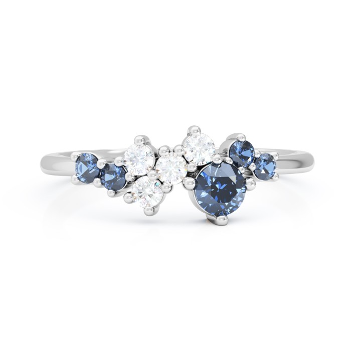 Bild von Ring LOEE Sparkle z bílého zlata s diamanty a multisafíry